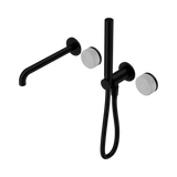 An image of Nero Tapware's Serenity Progressive Shower System With Spout With Carrara Handle And Slim Shower Matt Black