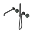 An image of Nero Tapware's Serenity Progressive Shower System With Spout With Verde Alpi Handle And Slim Shower Gun Metal
