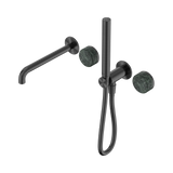 An image of Nero Tapware's Serenity Progressive Shower System With Spout With Verde Alpi Handle And Slim Shower Gun Metal