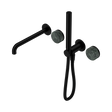 An image of Nero Tapware's Serenity Progressive Shower System With Spout With Verde Alpi Handle And Slim Shower Matt Black