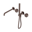 An image of Nero Tapware's Serenity Progressive Shower System With Spout With Metal Handle And Slim Shower Brushed Bronze