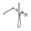 An image of Nero Tapware's Serenity Progressive Shower System With Spout With Metal Handle And Slim Shower Chrome