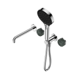 An image of Nero Tapware's Serenity Progressive Shower System With Spout With Verde Alpi Handle And Serenity Hand Shower Chrome