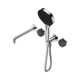 An image of Nero Tapware's Serenity Progressive Shower System With Spout With Verde Alpi Handle And Serenity Hand Shower Chrome
