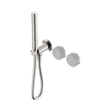 An image of Nero Tapware's Serenity Progressive Shower System With Carrara Handle And Slim Shower Brushed Nickel