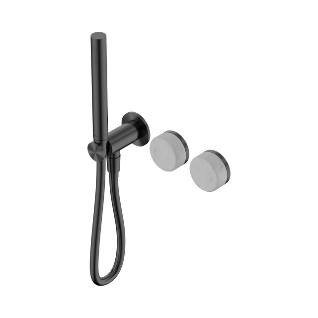 An image of Nero Tapware's Serenity Progressive Shower System With Carrara Handle And Slim Shower Gun Metal