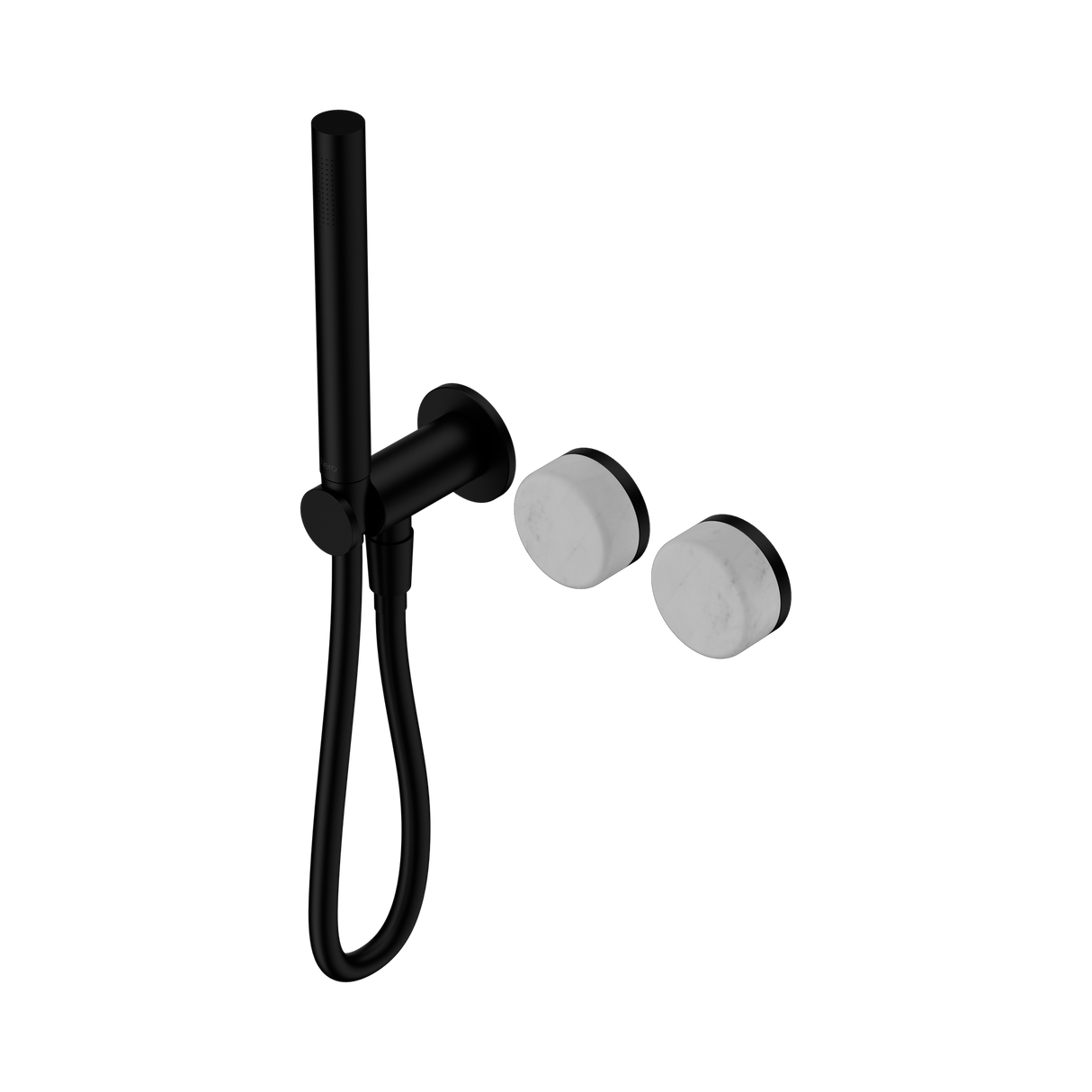 An image of Nero Tapware's Serenity Progressive Shower System With Carrara Handle And Slim Shower Matt Black
