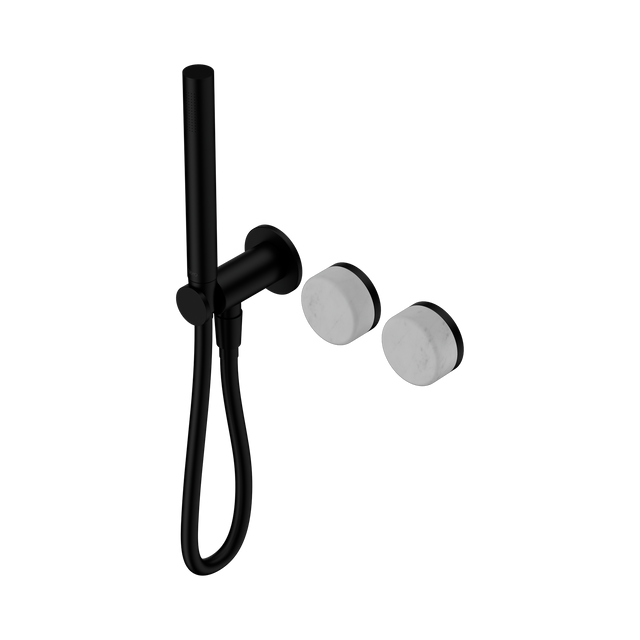 An image of Nero Tapware's Serenity Progressive Shower System With Carrara Handle And Slim Shower Matt Black