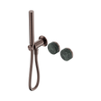 An image of Nero Tapware's Serenity Progressive Shower System With Verde Alpi Handle And Slim Shower Brushed Bronze