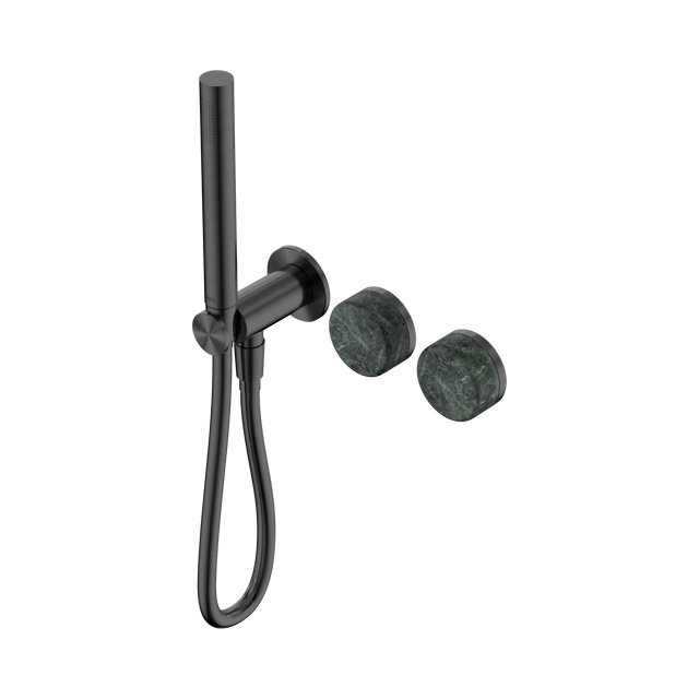 An image of Nero Tapware's Serenity Progressive Shower System With Verde Alpi Handle And Slim Shower Gun Metal