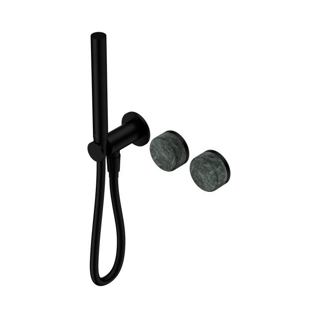 An image of Nero Tapware's Serenity Progressive Shower System With Verde Alpi Handle And Slim Shower Matt Black