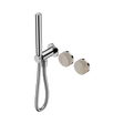 An image of Nero Tapware's Serenity Progressive Shower System With Rome Travertine Handle And Slim Shower Chrome