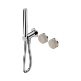 An image of Nero Tapware's Serenity Progressive Shower System With Rome Travertine Handle And Slim Shower Chrome