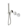 An image of Nero Tapware's Serenity Progressive Shower System With Arabescato Corchia Handle And Slim Shower Brushed Nickel