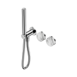 An image of Nero Tapware's Serenity Progressive Shower System With Arabescato Corchia Handle And Slim Shower Chrome