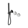 An image of Nero Tapware's Serenity Progressive Shower System With Arabescato Corchia Handle And Slim Shower Gun Metal