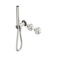 An image of Nero Tapware's Serenity Progressive Shower System With Metal Handle And Slim Shower Brushed Nickel