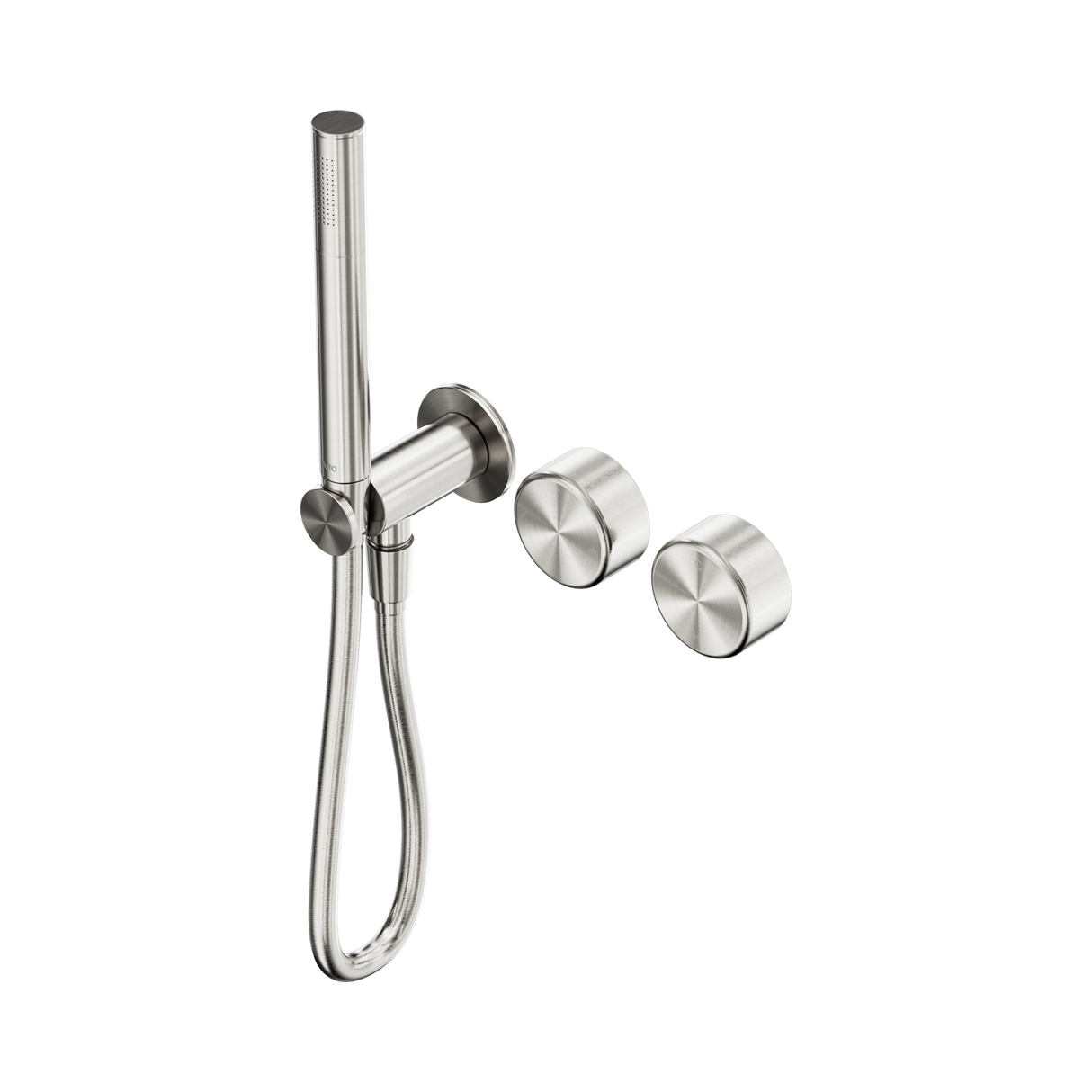 An image of Nero Tapware's Serenity Progressive Shower System With Metal Handle And Slim Shower Brushed Nickel