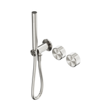 An image of Nero Tapware's Serenity Progressive Shower System With Metal Handle And Slim Shower Brushed Nickel