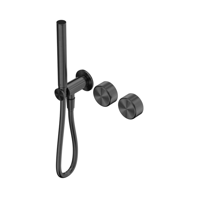 An image of Nero Tapware's Serenity Progressive Shower System With Metal Handle And Slim Shower Gun Metal