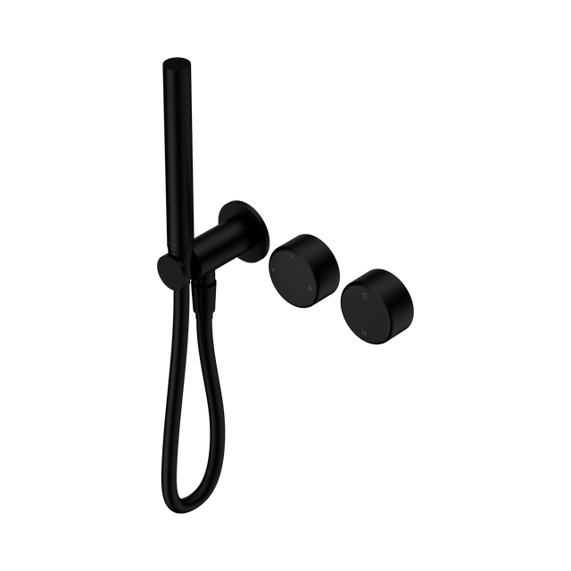 An image of Nero Tapware's Serenity Progressive Shower System With Metal Handle And Slim Shower Matt Black