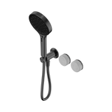 An image of Nero Tapware's Serenity Progressive Shower System With Carrara Handle And Serenity Hand Shower Gun Metal