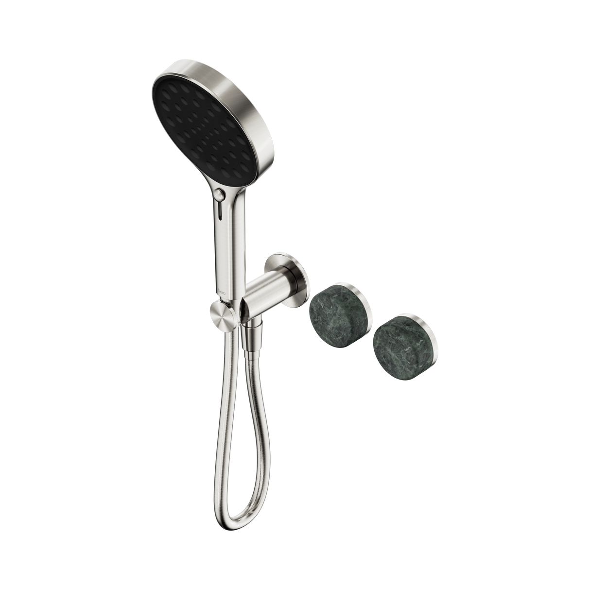An image of Nero Tapware's Serenity Progressive Shower System With Verde Alpi Handle And Serenity Hand Shower Brushed Nickel