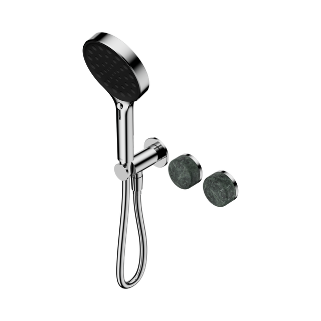 An image of Nero Tapware's Serenity Progressive Shower System With Verde Alpi Handle And Serenity Hand Shower Chrome