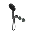 An image of Nero Tapware's Serenity Progressive Shower System With Verde Alpi Handle And Serenity Hand Shower Gun Metal