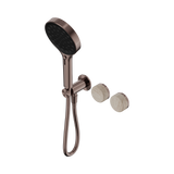 An image of Nero Tapware's Serenity Progressive Shower System With Rome Travertine Handle And Serenity Hand Shower Brushed Bronze