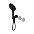 An image of Nero Tapware's Serenity Progressive Shower System With Rome Travertine Handle And Serenity Hand Shower Matt Black
