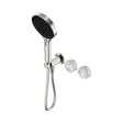 An image of Nero Tapware's Serenity Progressive Shower System With Arabescato Corchia Handle And Serenity Hand Shower Brushed Nickel