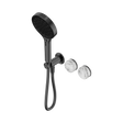 An image of Nero Tapware's Serenity Progressive Shower System With Arabescato Corchia Handle And Serenity Hand Shower Gun Metal