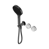 An image of Nero Tapware's Serenity Progressive Shower System With Arabescato Corchia Handle And Serenity Hand Shower Gun Metal