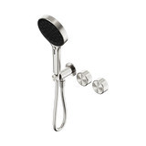 An image of Nero Tapware's Serenity Progressive Shower System With Metal Handle And Serenity Hand Shower Brushed Nickel