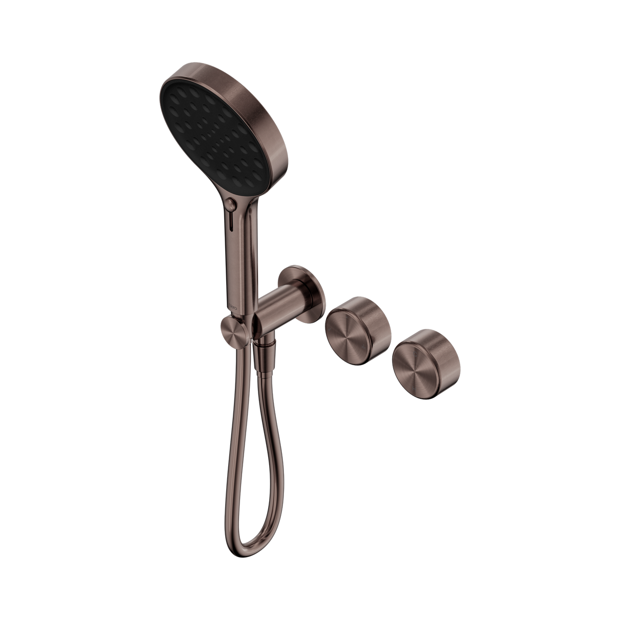 An image of Nero Tapware's Serenity Progressive Shower System With Metal Handle And Serenity Hand Shower Brushed Bronze