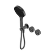 An image of Nero Tapware's Serenity Progressive Shower System With Metal Handle And Serenity Hand Shower Gun Metal