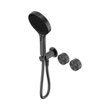 An image of Nero Tapware's Serenity Progressive Shower System With Metal Handle And Serenity Hand Shower Gun Metal