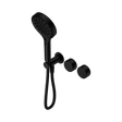 An image of Nero Tapware's Serenity Progressive Shower System With Metal Handle And Serenity Hand Shower Matt Black