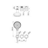 A line drawing of Nero Tapware's Serenity Progressive Shower System With Metal Handle And Serenity Hand Shower Brushed Nickel