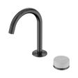 An image of Nero Tapware's Serenity Progressive Basin Mixer Arc Spout With Carrara Handle Gun Metal