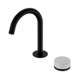An image of Nero Tapware's Serenity Progressive Basin Mixer Arc Spout With Carrara Handle Matt Black
