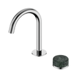 An image of Nero Tapware's Serenity Progressive Basin Mixer Arc Spout With Verde Alpi Handle Chrome
