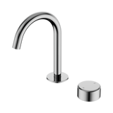 An image of Nero Tapware's Serenity Progressive Basin Mixer Arc Spout With Metal Handle Chrome