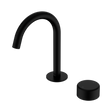 An image of Nero Tapware's Serenity Progressive Basin Mixer Arc Spout With Metal Handle Matt Black