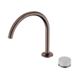 An image of Nero Tapware's Serenity Progressive Bath/Kitchen Mixer Arc Spout With Carrara Handle Brushed Bronze