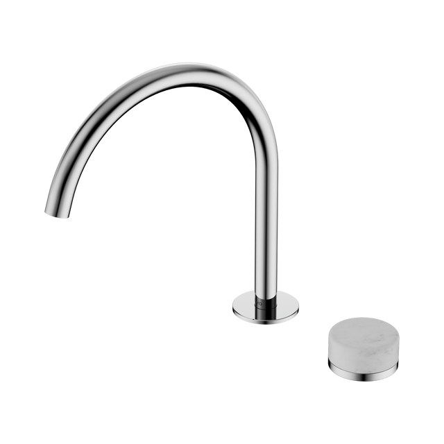 An image of Nero Tapware's Serenity Progressive Bath/Kitchen Mixer Arc Spout With Carrara Handle Chrome