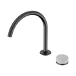 An image of Nero Tapware's Serenity Progressive Bath/Kitchen Mixer Arc Spout With Carrara Handle Gun Metal