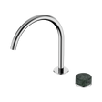 An image of Nero Tapware's Serenity Progressive Bath/Kitchen Mixer Arc Spout With Verde Alpi Handle Chrome