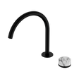 An image of Nero Tapware's Serenity Progressive Bath/Kitchen Mixer Arc Spout With Arabescato Corchia Handle Matt Black